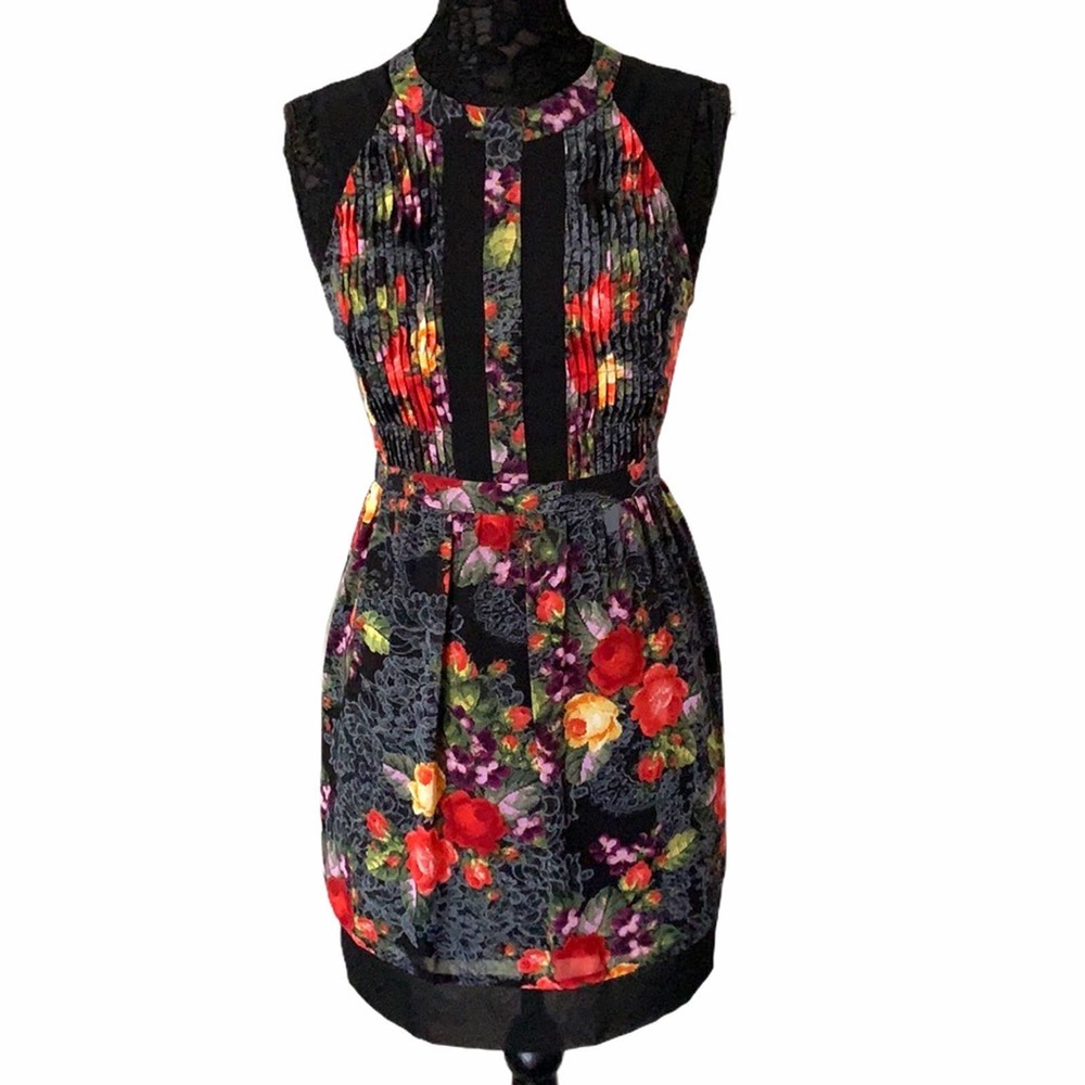 ASTR Sheer Floral Open Back Dress Size S